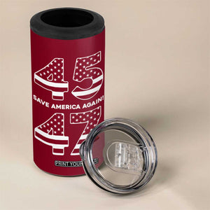 Trump 2024 4 in 1 Can Cooler Tumbler President 45 47 American Flag Red TB10 Print Your Wear