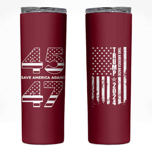 Trump 2024 Skinny Tumbler President 45 47 Whiskey Sytle Red TB10 Red Print Your Wear