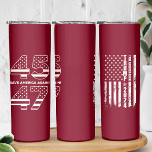 Trump 2024 Skinny Tumbler President 45 47 Whiskey Sytle Red TB10 Print Your Wear