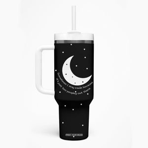 Funny Introvert Tumbler With Handle Sometimes I Stay Inside Because It's Just Too Peopley Out There, Funny Saying Joke Gifts for Anti-social People TB10 Print Your Wear