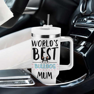Bulldog Mom Tumbler With Handle Gift For Dog Lovers Women New Puppy Fur Baby Owners TB10 Print Your Wear