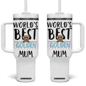 Golden Retriever Dog Mom Tumbler With Handle Gift For Dog Lovers Women New Puppy Fur Baby Owners TB10 One Size: 40 oz White Print Your Wear