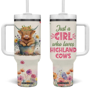 Highland Cow Gifts For Women Tumbler With Handle Cow Lover Farming Gifts For Cowgirls Farmers TB10 One Size: 40 oz Beige Print Your Wear
