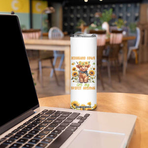 Highland Cow Gifts For Women Skinny Tumbler Funny Cow Gift For Cow Lovers Sunflower TB10 Print Your Wear