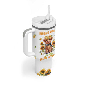 Highland Cow Gifts For Women Tumbler With Handle Funny Cow Gift For Cow Lovers Sunflower TB10 Print Your Wear