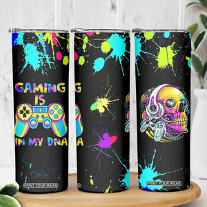 Gaming Gifts Skinny Tumbler Gamer Video Game Controller Colorful Graffiti Skeleton TB10 Print Your Wear