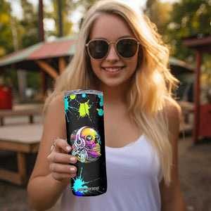 Gaming Gifts Skinny Tumbler Gamer Video Game Controller Colorful Graffiti Skeleton TB10 Print Your Wear