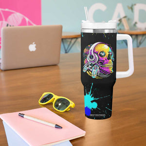 Gaming Gifts Tumbler With Handle Gamer Video Game Controller Colorful Graffiti Skeleton TB10 Print Your Wear