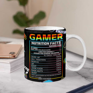 Gaming Gifts For Men Boys Coffee Mug Cool Gamer Nutritional Facts Video Game TB10 Print Your Wear