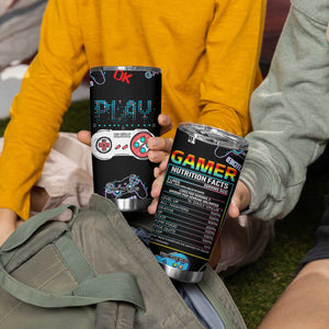 Gaming Gifts For Men Boys Tumbler Cup Cool Gamer Nutritional Facts Video Game TB10 Print Your Wear