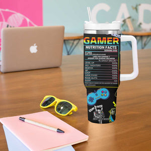 Gaming Gifts For Men Boys Tumbler With Handle Cool Gamer Nutritional Facts Video Game TB10 Print Your Wear