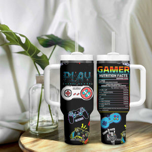 Gaming Gifts For Men Boys Tumbler With Handle Cool Gamer Nutritional Facts Video Game TB10 Print Your Wear