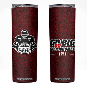 KC Football Skinny Tumbler Go Big Or Go Home Funny Gameday TB10 Brown Print Your Wear