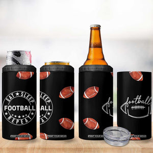 American Football 4 in 1 Can Cooler Tumbler Funny Eat Sleep Football Repeat TB10 Print Your Wear