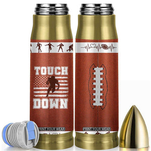 Football Lovers Bullet Tumbler Touchdown Season American Flag TB10 Brown Print Your Wear