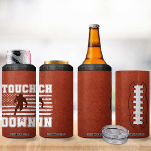 Football Lovers 4 in 1 Can Cooler Tumbler Touchdown Season American Flag TB10 Print Your Wear