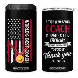 Best Coach Appreciation Gifts 4 in 1 Can Cooler Tumbler Thank You Coach Coaches Appreciation Gifts US Flag TB10 One Size: 16 oz Black Print Your Wear
