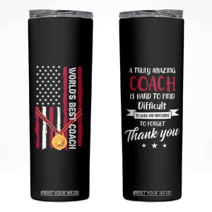 Best Coach Appreciation Gifts Skinny Tumbler Thank You Coach Coaches Appreciation Gifts US Flag TB10 Black Print Your Wear