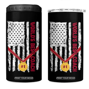 Coach Gifts 4 in 1 Can Cooler Tumbler World's Best Coach Appreciation Gifts US Flag TB10 One Size: 16 oz Black Print Your Wear