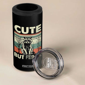 Funny Racoon 4 in 1 Can Cooler Tumbler Retro Trash Panda Cute But Feral TB10 Print Your Wear