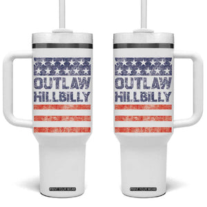 Trump Vance 2024 Election Tumbler With Handle Outlaw Hillbilly 45 47 US Flag Vintage TB10 One Size: 40 oz White Print Your Wear