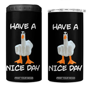 Duck You 4 in 1 Can Cooler Tumbler Funny Middle Finger Duck You White Elephant Gifts For Adults TB10 One Size: 16 oz Black Print Your Wear