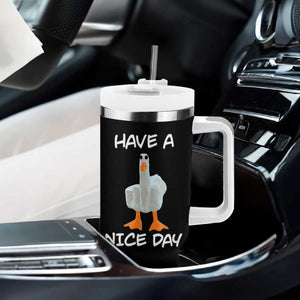 Duck You Tumbler With Handle Funny Middle Finger Duck You White Elephant Gifts For Adults TB10 Print Your Wear