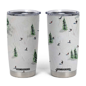 Skiing Gifts Tumbler Cup Funny Ski Gift for Skiers Downhill Skiing TB10 White Print Your Wear