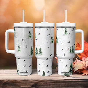 Skiing Gifts Tumbler With Handle Funny Ski Gift for Skiers Downhill Skiing TB10 Print Your Wear