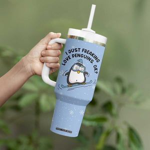 Penguin Gifts Tumbler With Handle Gift For Girls Friends Teacher Girlfriend Who Loves Penguins TB10 Print Your Wear