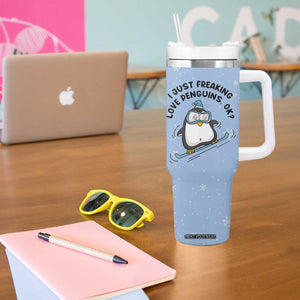 Penguin Gifts Tumbler With Handle Gift For Girls Friends Teacher Girlfriend Who Loves Penguins TB10 Print Your Wear