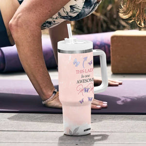 Birthday Gifts For Mom Tumbler With Handle This Lady Is One Awesome Mom Mothers Day Gifts TB10 Print Your Wear