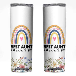 Gift For Aunt Skinny Tumbler Flower Aunts Gifts For Birthday Christmas Mothers Day Best Aunt Ever TB10 White Print Your Wear