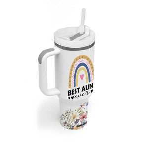 Gift For Aunt Tumbler With Handle Flower Aunts Gifts For Birthday Christmas Mothers Day Best Aunt Ever TB10 Print Your Wear