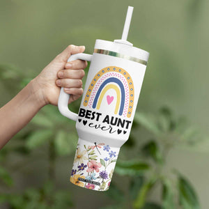 Gift For Aunt Tumbler With Handle Flower Aunts Gifts For Birthday Christmas Mothers Day Best Aunt Ever TB10 Print Your Wear