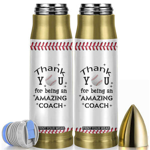 Baseball Coach Gifts Bullet Tumbler Thank You Coaches Appreciation Retirement Gift TB10 White Print Your Wear