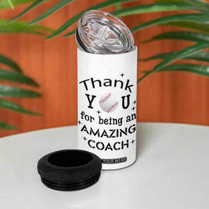 Baseball Coach Gifts 4 in 1 Can Cooler Tumbler Thank You Coaches Appreciation Retirement Gift TB10 Print Your Wear
