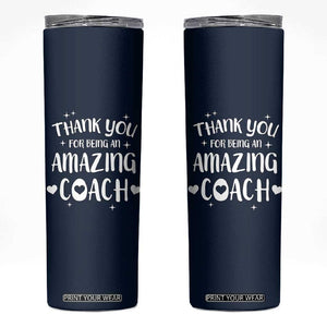Coach Thank You Skinny Tumbler Basketball Football Sports Coach Appreciation Gifts TB10 Navy Print Your Wear