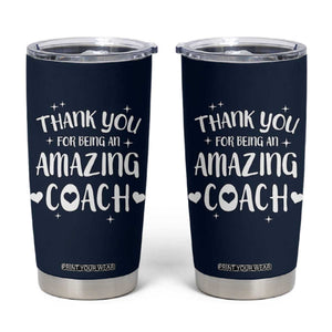 Coach Thank You Tumbler Cup Basketball Football Sports Coach Appreciation Gifts TB10 Navy Print Your Wear