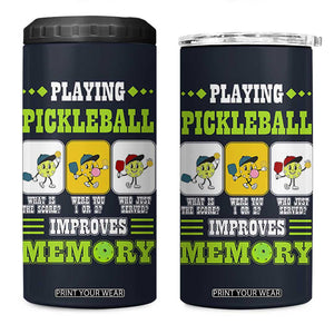 Playing Pickleball Improves Memory 4 in 1 Can Cooler Tumbler Gift for Pickle Ball Lovers Pickleballs Coach Player TB10 One Size: 16 oz Navy Print Your Wear