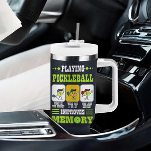 Playing Pickleball Improves Memory Tumbler With Handle Gift for Pickle Ball Lovers Pickleballs Coach Player TB10 Print Your Wear
