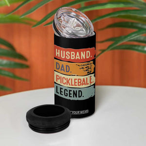 Husband Dad Pickleball Legend 4 in 1 Can Cooler Tumbler Retro Pickleball Gift for Him Fathers Day TB10 Print Your Wear