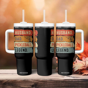 Husband Dad Pickleball Legend Tumbler With Handle Retro Pickleball Gift for Him Fathers Day TB10 Print Your Wear