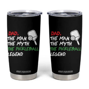 Vintage Pickleball Dad Tumbler Cup Retro Pickleball Gift for Him Fathers Day TB10 Black Print Your Wear