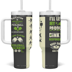 Pickleball Tumbler With Handle Gift for Pickle Ball Lovers Pickleballs Coach Player TB10 One Size: 40 oz Grey Print Your Wear
