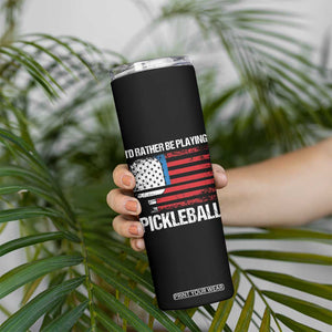 Funny Pickleball Player Skinny Tumbler US Flag Paddleball Lover TB10 Print Your Wear