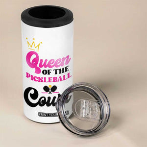 Pickleball Gifts For Women 4 in 1 Can Cooler Tumbler Queen Of The Court TB10 Print Your Wear