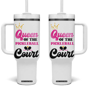 Pickleball Gifts For Women Tumbler With Handle Queen Of The Court TB10 One Size: 40 oz White Print Your Wear