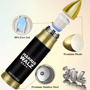 Harris Walz 2024 Bullet Tumbler Kamala Tim Walzt Presidential Election TB10 Print Your Wear