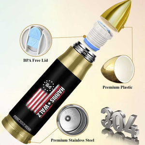 Harris Walz Flag Bullet Tumbler For The People Madam President TB10 Print Your Wear